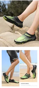 Vista dettagliata delle scarpe da scoglio antiscivolo da uomo con sfumatura verde
