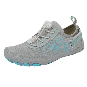 Non-slip children's aqua shoes in grey and blue for beach and swimming activities
