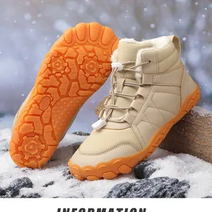 Barefoot Style Five Finger Snow Boots Warm Faux Fur Lined Winter Outdoor Shoes Waterproof Non-slip Casual Boots For Men Women