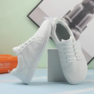 Detailed view of white minimalist wide toe box barefoot shoes for fitness and training