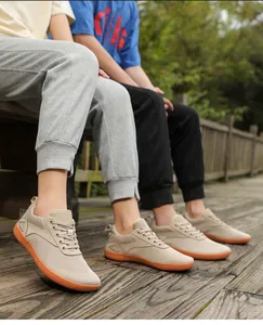 Breathable minimalist wide toe box barefoot shoes for men and women in outdoor casual setting