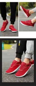Detail view of red breathable barefoot shoes with wide toe box design