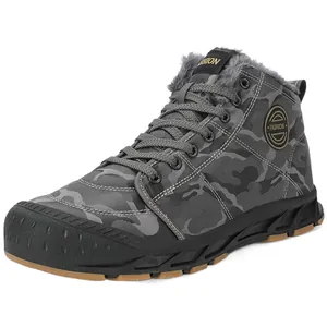 Bottes de neige d'hiver camouflage avec doublure en fausse fourrure chaude et semelle antidérapante