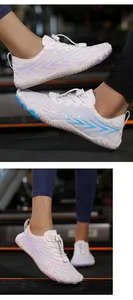 Close-up detail of lightweight quick-dry barefoot water shoes for outdoor beach wading