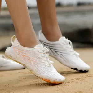 Quick-dry non-slip outdoor aqua shoes for beach and wading, lightweight white design