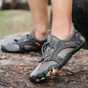 Quick Dry Water Shoes Men Women Breathable Mesh Wading Shoes Non-Slip Rubber Sole Five Finger Amphibious Outdoor Hiking Shoes