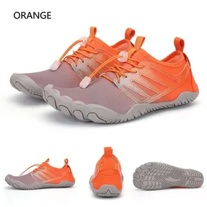 Breathable quick-dry water shoes for outdoor beach hiking and swimming in orange