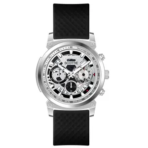 Reloj de Cuarzo Scottie 3006c para Hombre Esfera Grande Estilo Cronógrafo Multifuncional Impermeable Correa de Silicona Moda Deporte Negocios
