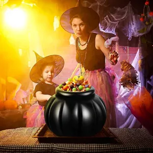 Large inflatable black witch cauldron Halloween party decoration for spooky scenes
