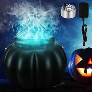 Inflatable Halloween witch cauldron set with mist maker and LED light decoration