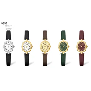Orologio al quarzo da donna vintage Scottie 9856 con numeri romani e cinturino in pelle