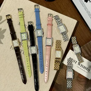 Vintage Scottie 9655 square quartz watches with rhinestone borders in various colors