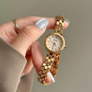 Scottie 9615B Women's Quartz Watch Honeycomb Stainless Steel Band Mother Of Pearl Dial 30M Water Resistant Fashion Wristwatch