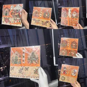 Sammlung verschiedener DIY-Perlenkunst-Weihnachtshäuser-Kits mit festlichen Designs