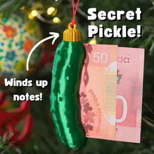 Creativo Ornamento di Natale a Forma di Cetriolo Stampato in 3D Con Porta Soldi Segreto Portafoglio Nascosto Divertente Cetriolo Verde Decorazione Albero