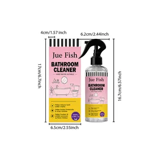 Dimensions du nettoyant anticalcaire Jue Fish 100ml pour salle de bain et emballage