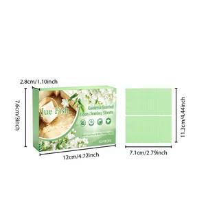 Détails des lingettes nettoyantes Jue Fish parfum gardénia avec dimensions en centimètres.