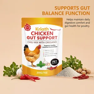 Kriath poultry gut support supplement powder with chili and oregano for digestive health