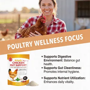 Kriath Chicken Gut Support powder with oregano and chili mix for poultry wellness