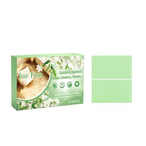 Feuilles de nettoyage de sol Jue Fish parfum gardénia vertes multi-surfaces 30 pièces