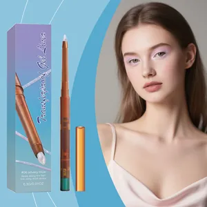 Crayon Eyeliner Gel Bleu Argenté Scintillant Longue Tenue Sans Transfert Maquillage Yeux Application Lisse #06 Eyeliner