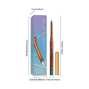 Vue détaillée du crayon eye-liner gel argenté #05 avec son emballage et ses dimensions