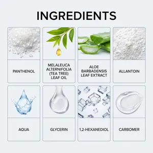 Zutatenliste für Nagelpflegeessenz mit Aloe Vera und Teebaumöl in Bildern gefasst