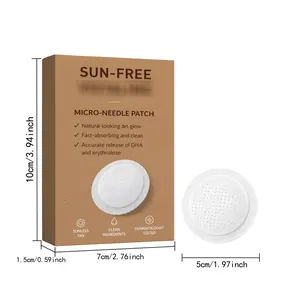 Dimensiones detalladas del parche de microagujas Sun-Free para un brillo bronceado natural