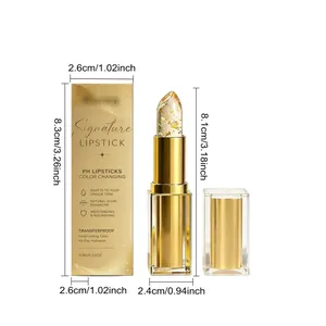 Dimensioni dettagliate del prodotto per rossetto pH con scaglie d'oro e confezione