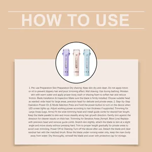 Guía de usuario completa en inglés e instrucciones para el recortador de pelo