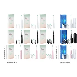 Détail des ensembles de brosses à dents soniques avec têtes et dimensions variées
