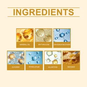 Elenco dettagliato ingredienti per cerotto autoabbronzante con olio minerale ed eritrulosio