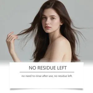 Close-up of model with smooth, voluminous brown hair using waterless dry hair spray.