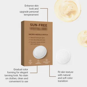 Detalle de parches autobronceadores de microagujas para un efecto bronceado natural