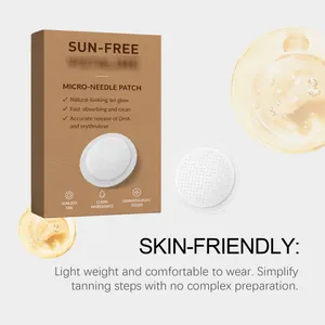 Primer plano del parche de microagujas autobronceador agradable para la piel suave