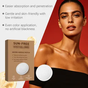 Detalle del parche autobronceador de microagujas para un brillo bronceado natural.