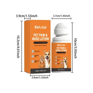 Dimensions détaillées de la lotion pour pattes et truffe EelJoy avec boîte et flacon