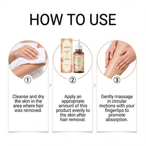 Detailed three-step instruction guide for using Cyperus oil after hair removal
