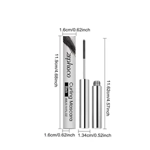 Dimensions techniques pour le mascara zephoco et son emballage argenté élégant