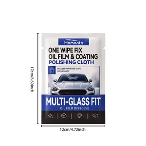 Vue détaillée des dimensions de l'emballage du chiffon de polissage pour vitres de voiture