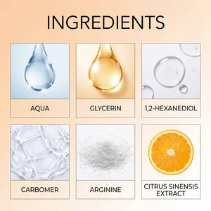 Detaillierte Auflistung der Inhaltsstoffe mit Orangenextrakt und Glycerin im Körperöl.