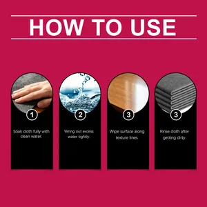 Guía paso a paso sobre cómo usar el paño de limpieza de microfibra para el hogar y cocina.