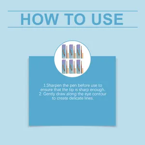 Guide d'utilisation pour crayon eye-liner gel montrant les étapes d'application