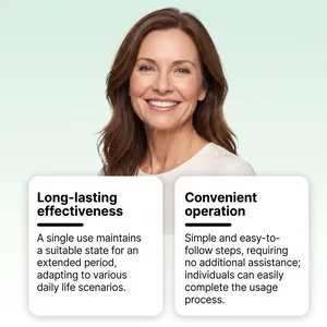 Detail view of smiling woman showing natural results of propolis denture adhesive