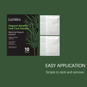 Laniska mugwort foot care patches packaging and individual units for easy application