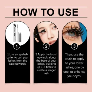 Tutoriel étape par étape pour appliquer un mascara noir recourbant pour longs cils