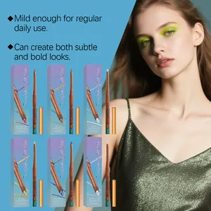 Vue détaillée de l'ensemble de 6 crayons gel liner anti-transfert avec mannequin