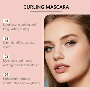 Vue détaillée de l'effet mascara recourbant longue durée sur les cils avec les caractéristiques