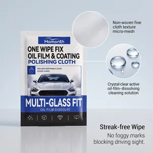 Détail de la lingette Homonth pour vitres de voiture avec texture en maille non tissée