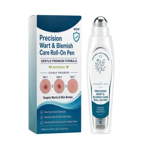 Precision wart and blemish care roll-on pen with 15ml botanical formula in blue box
